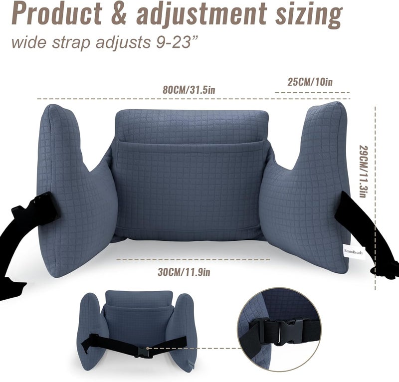 RoamReady Hysterectomy Recovery Pillow, Post-Surgery Cushion for Abdomen C-Section Tummy Tuck Lumpectomy Myomectomy Patients Must Haves Abdominal Pillow with Pocket (Navy Blue) - Image 3